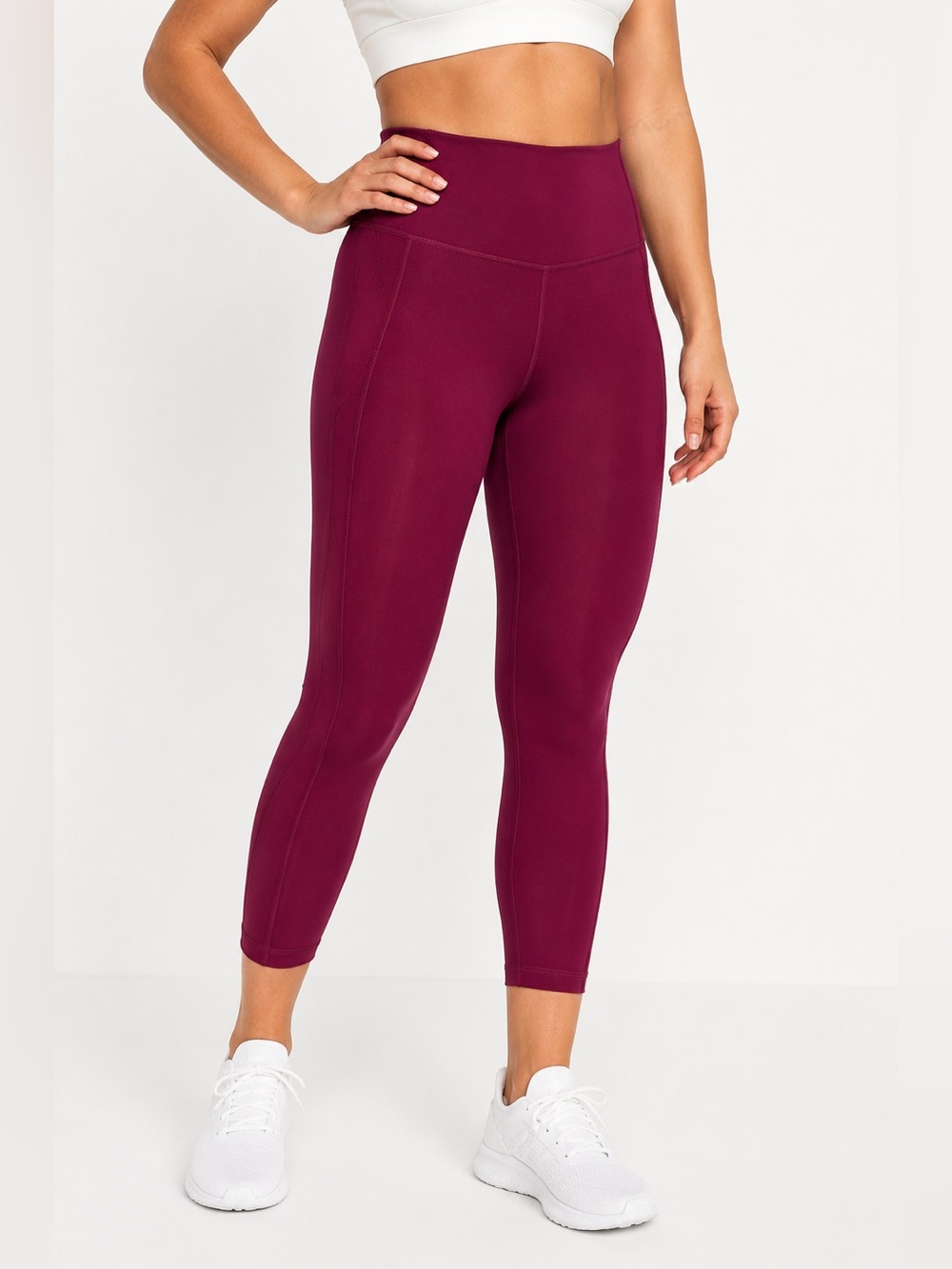 Old Navy Active High Rise 7/8 Ankle Leggings XXL Berry Quick Dry NWT
